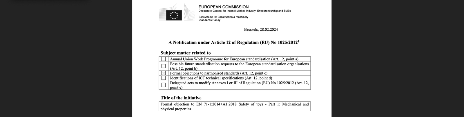 Toy Safety Standard in Need for Urgent Revisions. Germany Calls