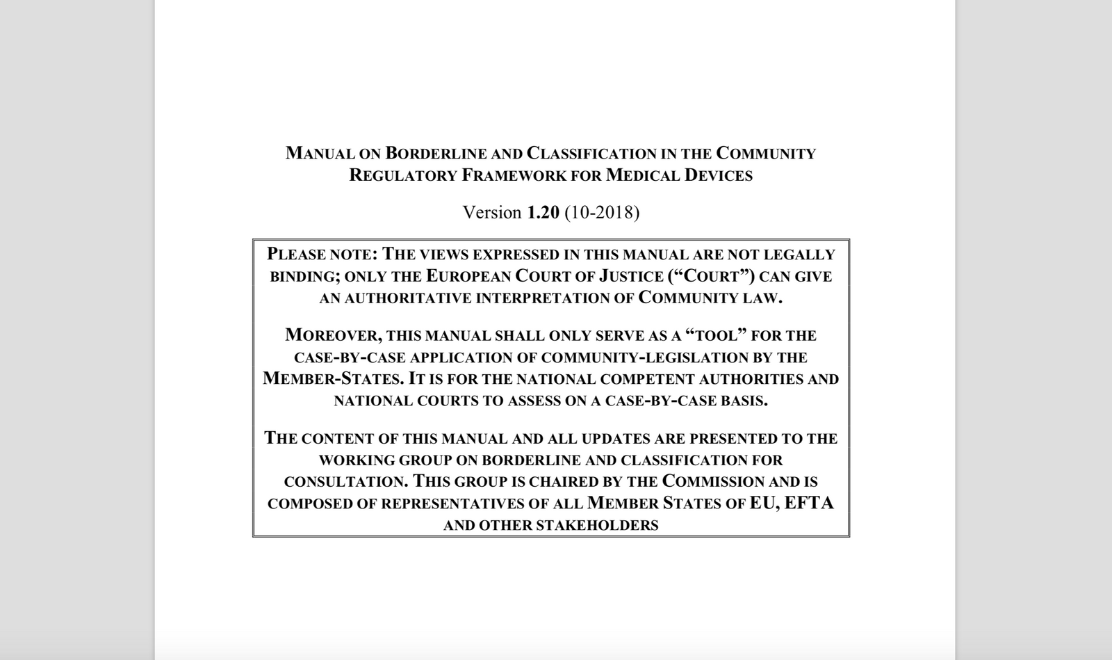 European Commission Publishes Updated Borderline & Classification Manual